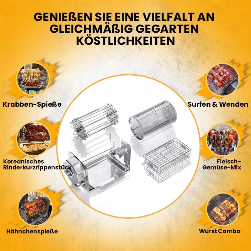 Automatischer Drehgrill aus Edelstahl