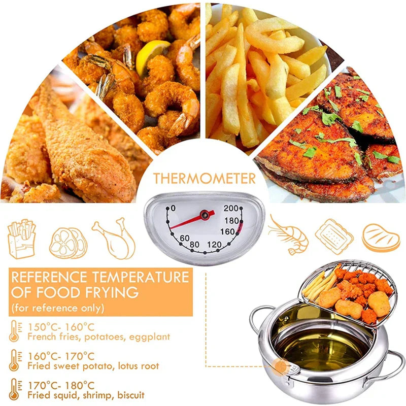 Friteuse Meister™ - Perfekte Tempura-Fritteuse mit Thermometer